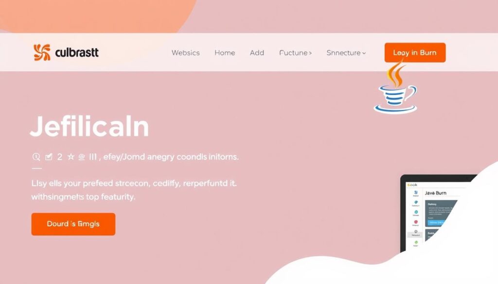 Image of the official Java Burn website